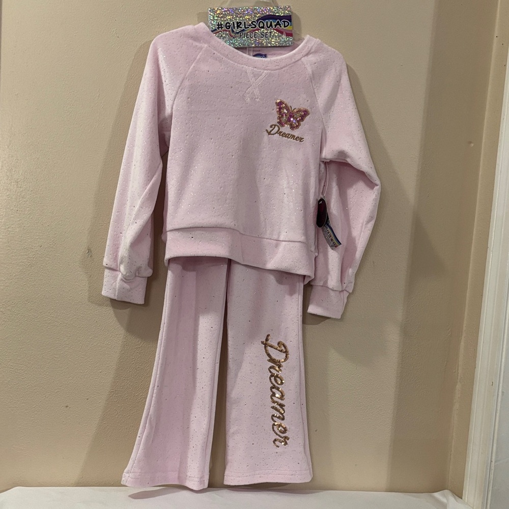 Dreamers Kids Pajama Set - Light Pink with Butterfly